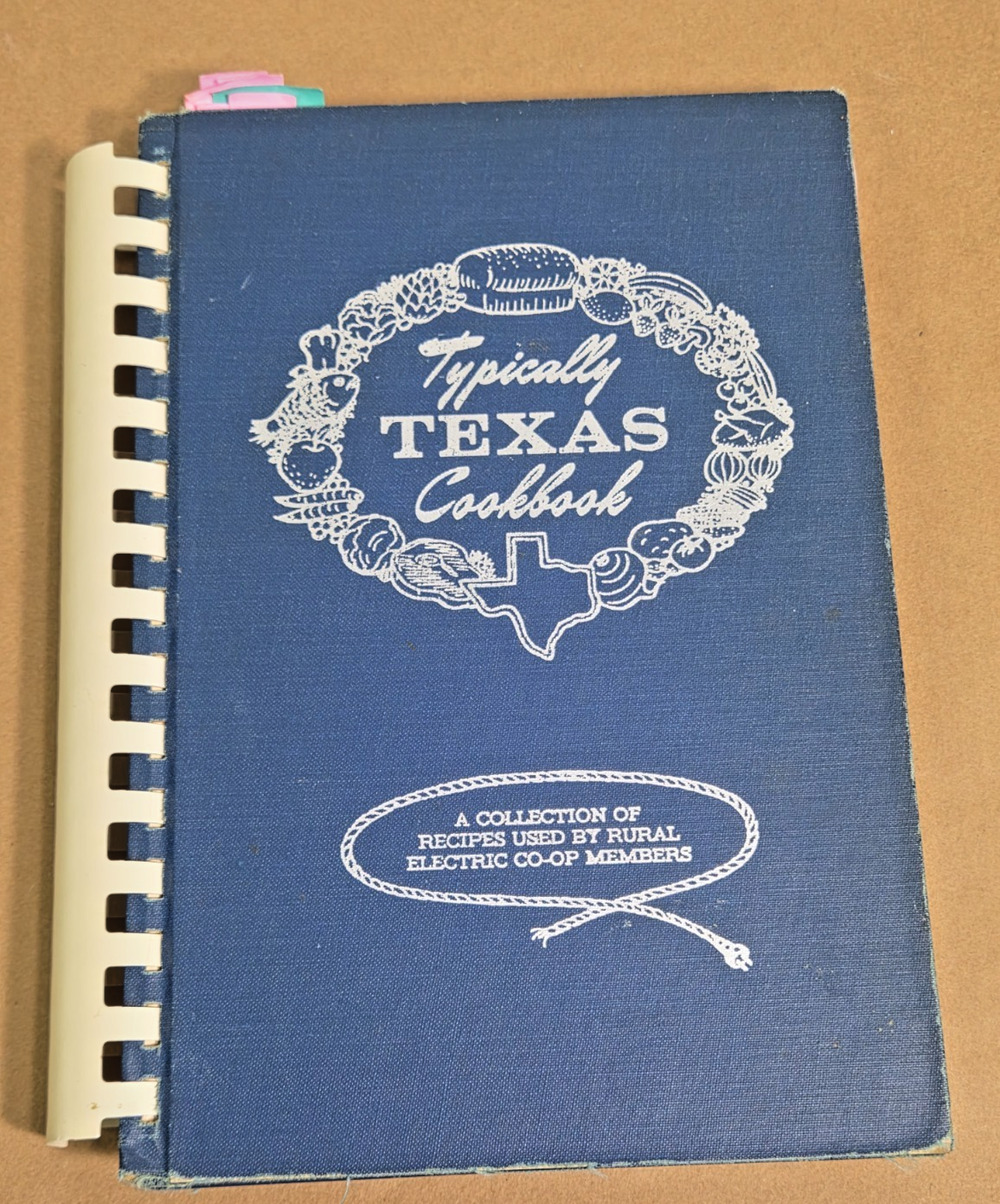 Vintage 1971 Typically Texas Cookbook - Rare 2nd Printing Rural Co-op Recipes
